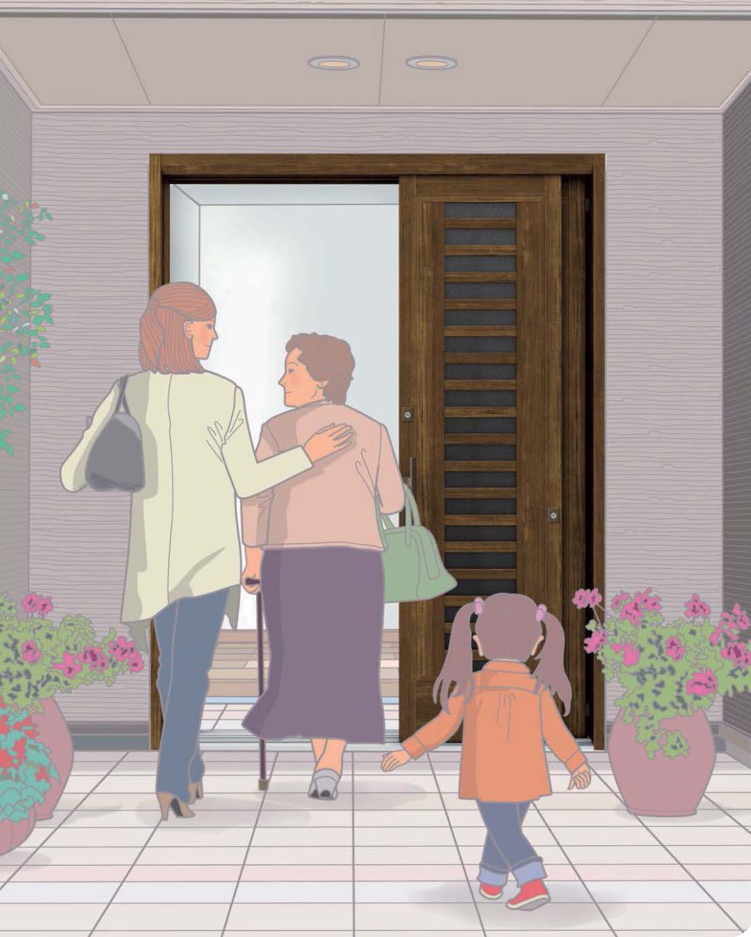 引き戸イラスト