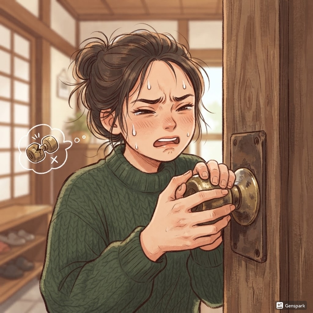 ドアノブ調子が悪いイラスト