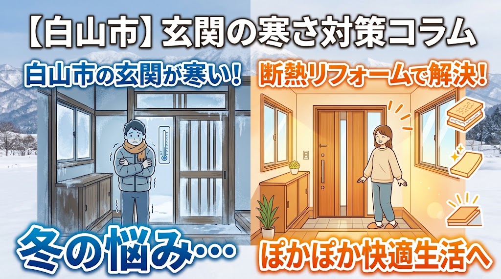 白山市玄関ドアリフォームのイラスト