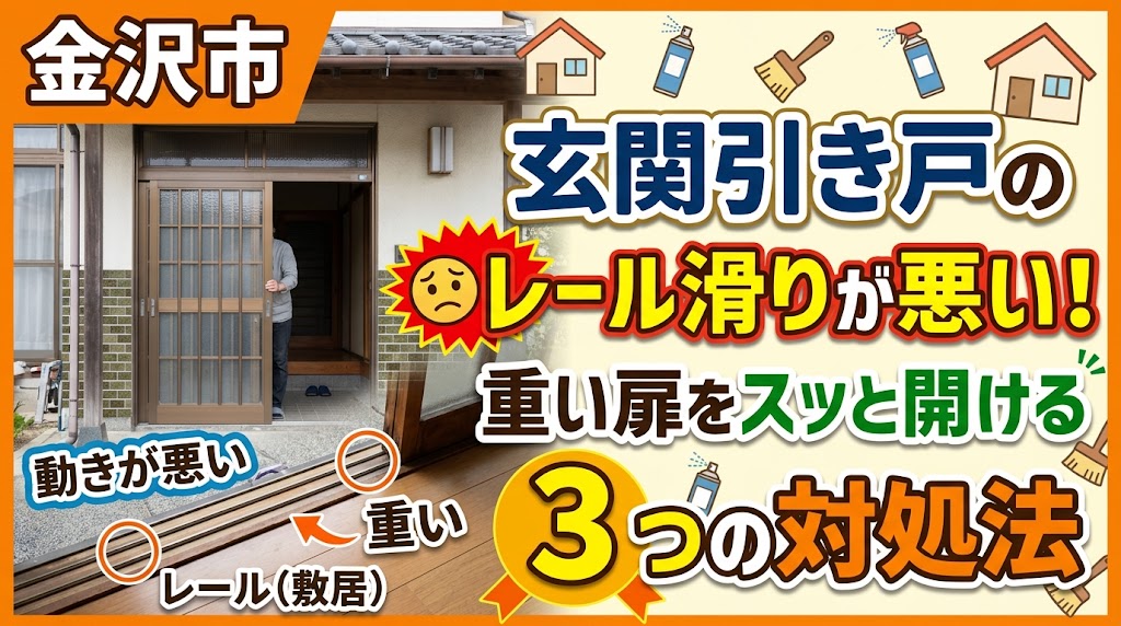 玄関引き戸対処法イラスト