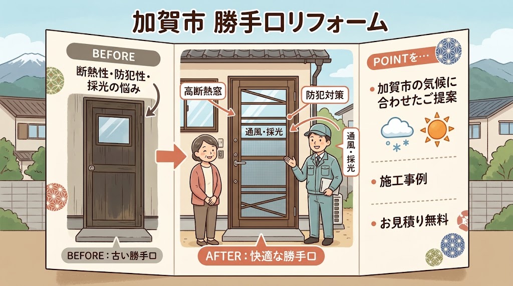 勝手口リフォームイラスト