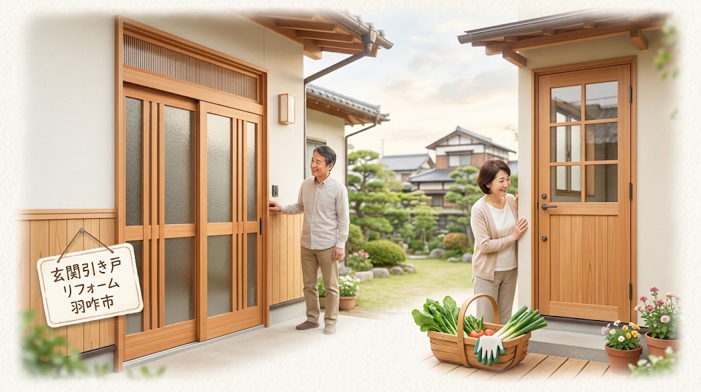 羽咋市玄関引き戸リフォーム