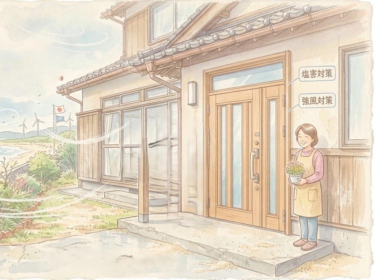 塩害対策ドアリフォームイラスト